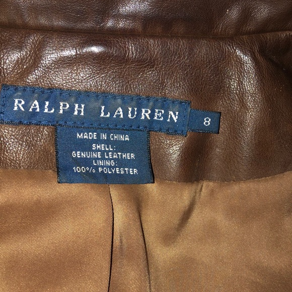 Ralph Lauren Brown Leather Blazer - Picture 4 of 8